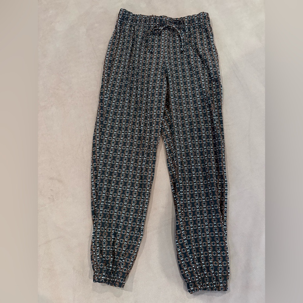 Patterned Black and White Pants